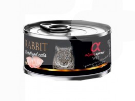 Imagen del producto Alpha Spirit lata gato estéril, conejo 18x85gr