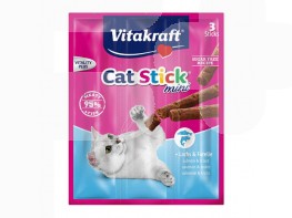 Vitakraft Cat stick mini, salmón & trucha 18g 3 Imagen del producto Vitakraft Cat stick mini, salmón & trucha 18g 3