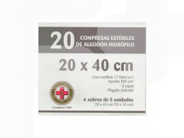 COMPRESAS GASA EST. 20X40 GRAN CRUZ 20UD Imagen del producto COMPRESAS GASA EST. 20X40 GRAN CRUZ 20UD