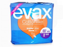 Evax compresas cottonlike super alas 12und Imagen del producto Evax compresas cottonlike super alas 12und