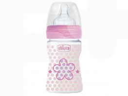 Chicco Biberón silicona flujo normal rosa 150ml Imagen del producto Chicco Biberón silicona flujo normal rosa 150ml