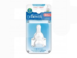 Dr.Brown's tetina natural flow +0 meses boca estrecha 2u Imagen del producto Dr.Brown's tetina natural flow +0 meses boca estrecha 2u