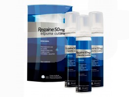 Regaine 50 mg/g espuma cutánea 60g 3 uds Imagen del producto Regaine 50 mg/g espuma cutánea 60g 3 uds