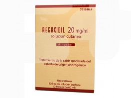 Regaxidil 20 mg/ml sol cutánea 120 ml Imagen del producto Regaxidil 20 mg/ml sol cutánea 120 ml