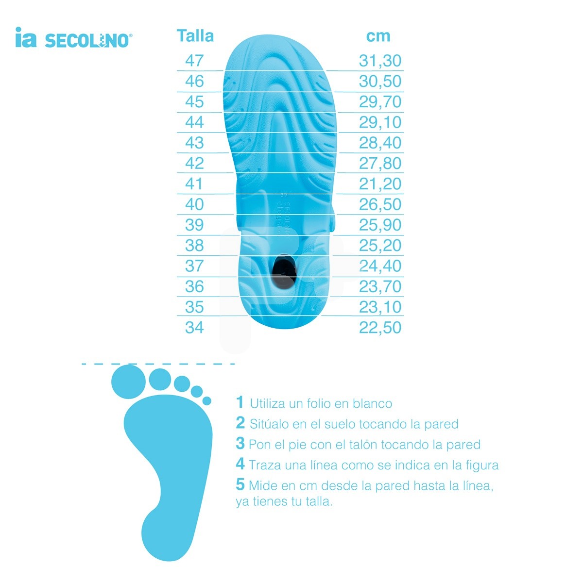 Zueco Secolino ia azul número 43