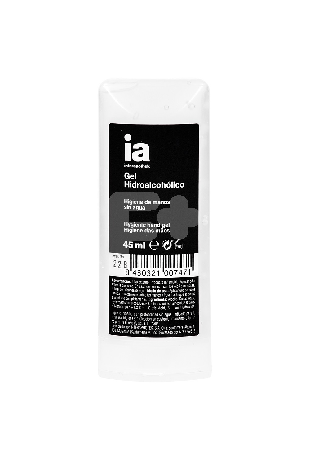 Interapothek gel hidroalcohólico 45ml Interapothek gel hidroalcohólico 45ml