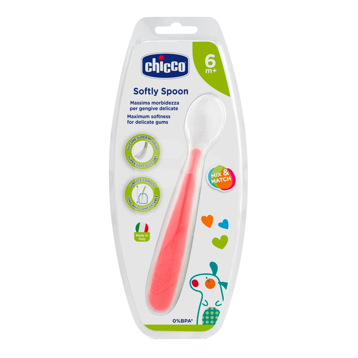 Chicco Cuchara silicona roja +6 meses Chicco Cuchara silicona roja +6 meses