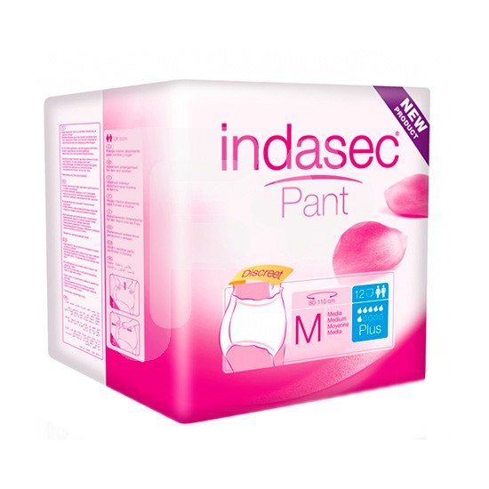 Indasec Pant Plus t/mediana 12+6uds