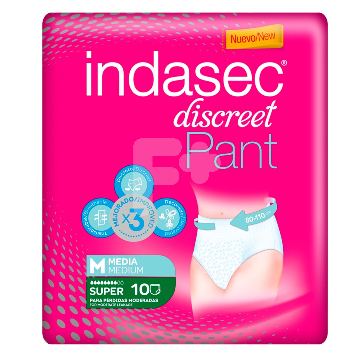 Indasec pant super talla Media 10 + 6uds