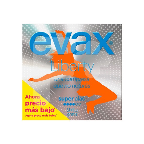 Evax compresas liberty super alas 9+1 uds