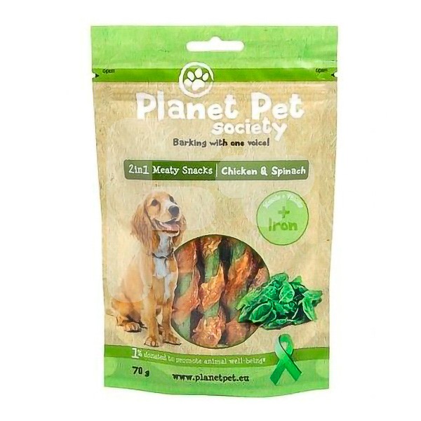 Planet Pet snack frutas pollo y espinaca