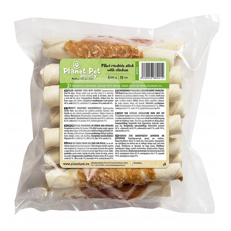 Planet Pet rollito prens pollo 13cm 400g Planet Pet rollito prens pollo 13cm 400g