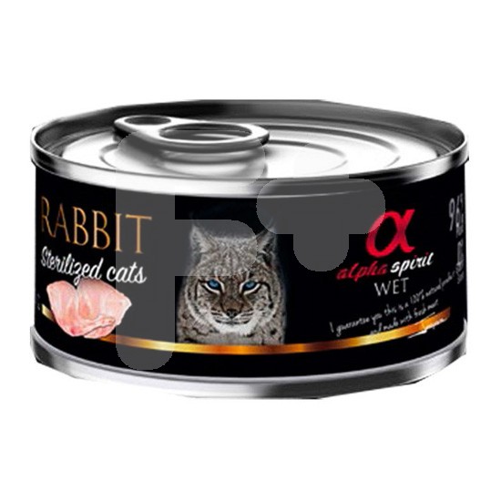 Alpha Spirit lata gato estéril, conejo 18x85gr Alpha Spirit lata gato estéril, conejo 18x85gr
