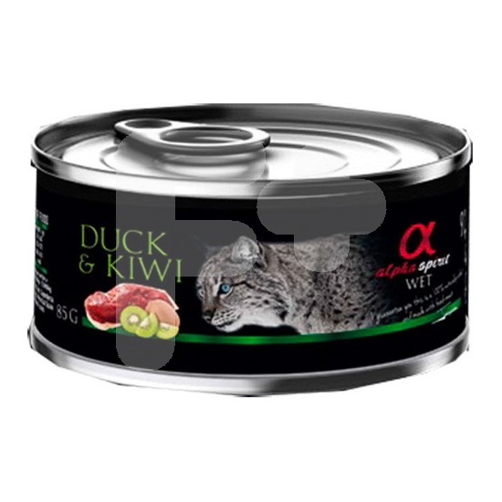 Alpha Spirit lata gato pato kiwi 18x85gr Alpha Spirit lata gato pato kiwi 18x85gr