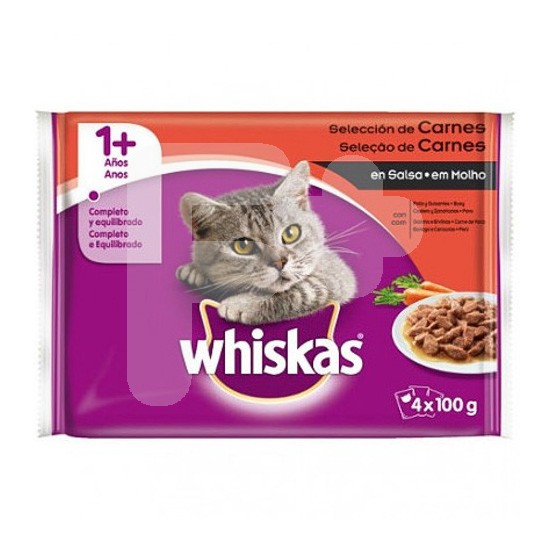 Whiskas seleccion carne 4x100g (13uds)