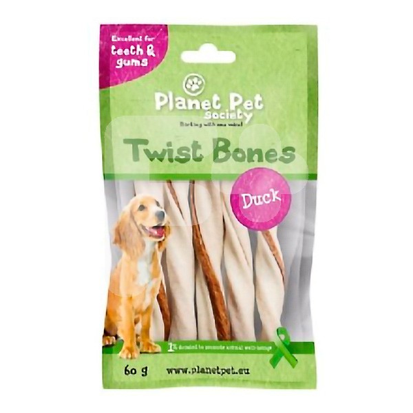Planet Pet Pps duck twist bone 11,5cm, 5 pcs, 60 g Planet Pet Pps duck twist bone 11,5cm, 5 pcs, 60 g