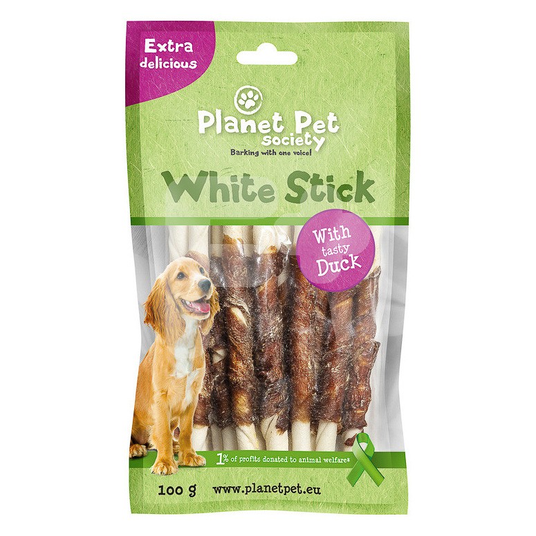 Planet Pet Pps white stick with duck 13cm, 11 pcs,