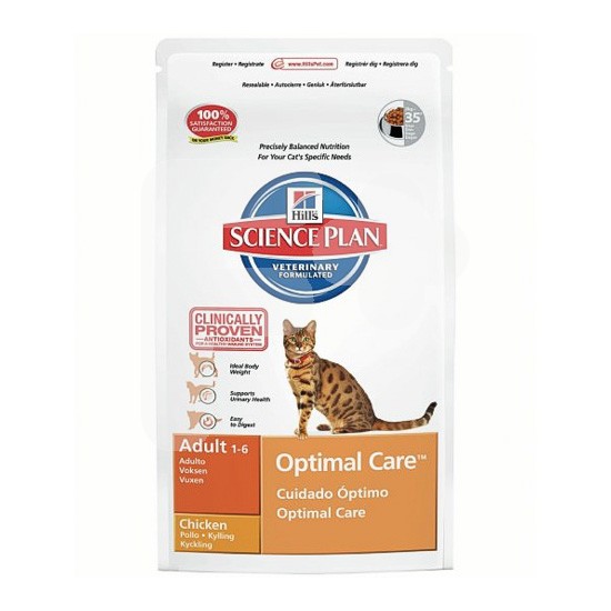 Hills Science plan optimal care dry food for adulto cats (pollo) 10kg Hills Science plan optimal care dry food for adulto cats (pollo) 10kg