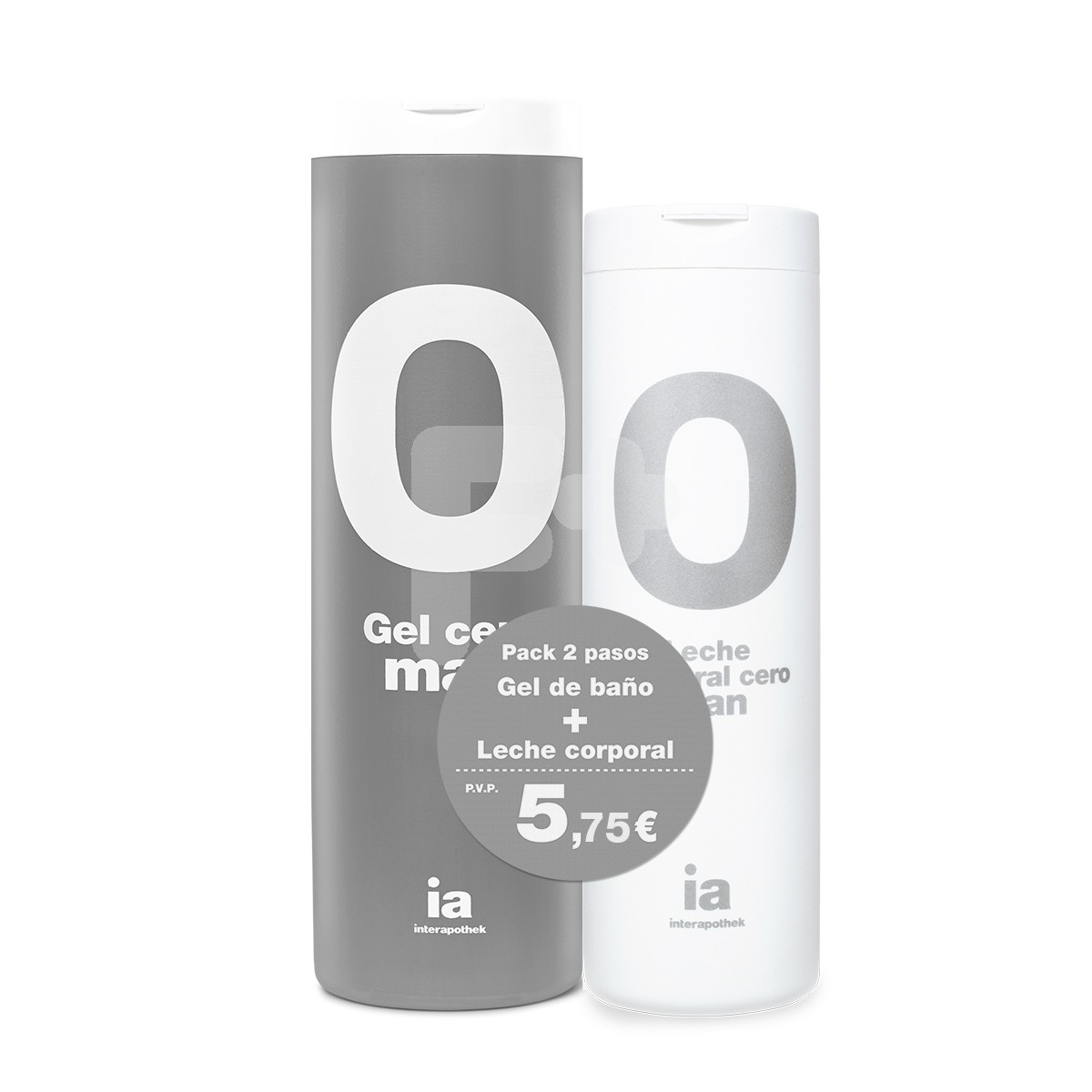 Interapothek pack gel 750ml + leche corporal cero 400ml hombre Interapothek pack gel 750ml + leche corporal cero 400ml hombre