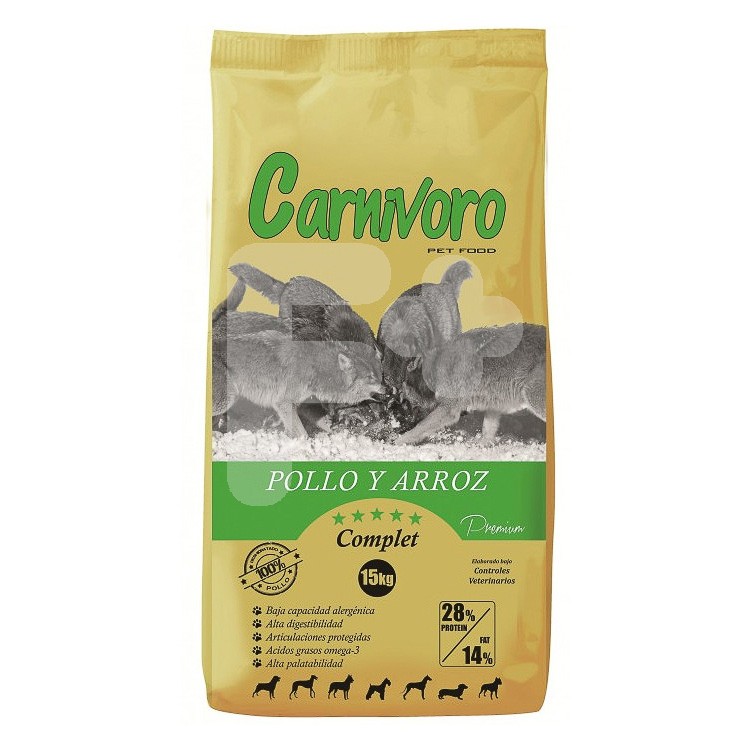 Carnívoro Carnívoro comprimidoslet pollo arroz 15kg