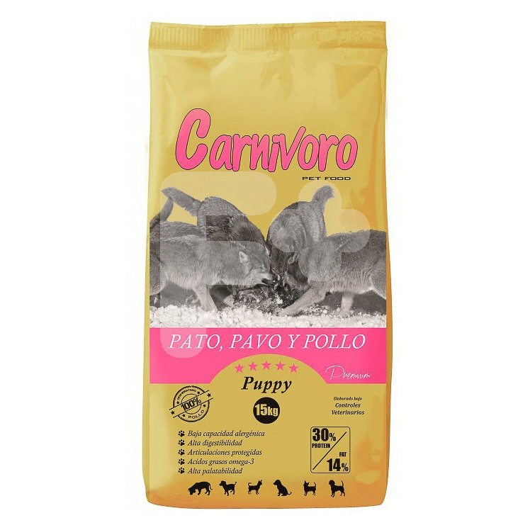 Carnívoro Carnívoro puppy pato pavo pollo 15kg