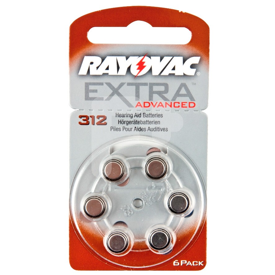 Rayovac pilas audífono 312 marrón new advanced 6uds