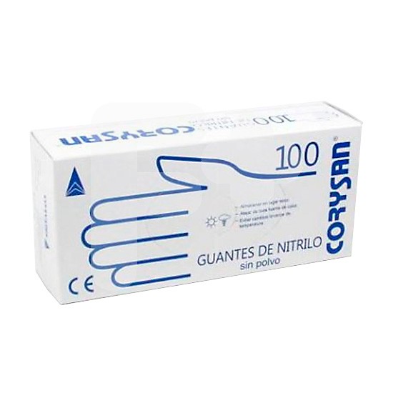 GUANTES CORYSAN NITRILO T/MED 100 UND.