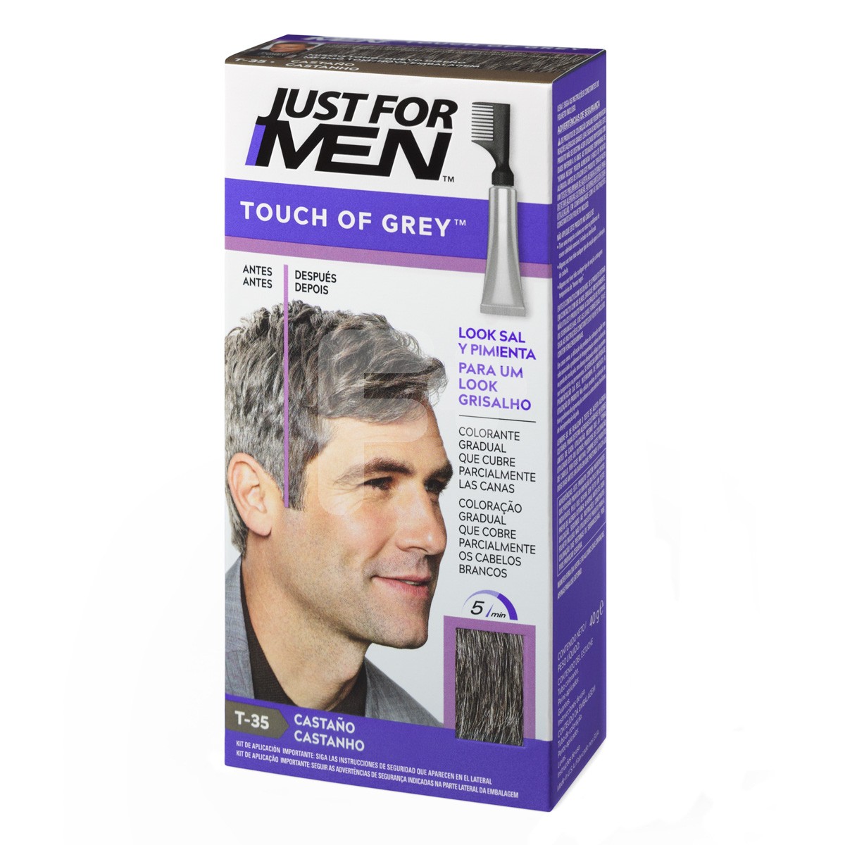 Just for men touch of grey castaño 40g