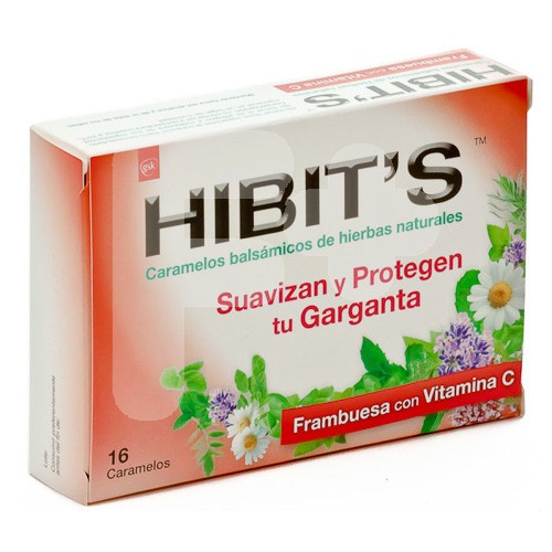 Hibit's caramelos frambuesa 16uds