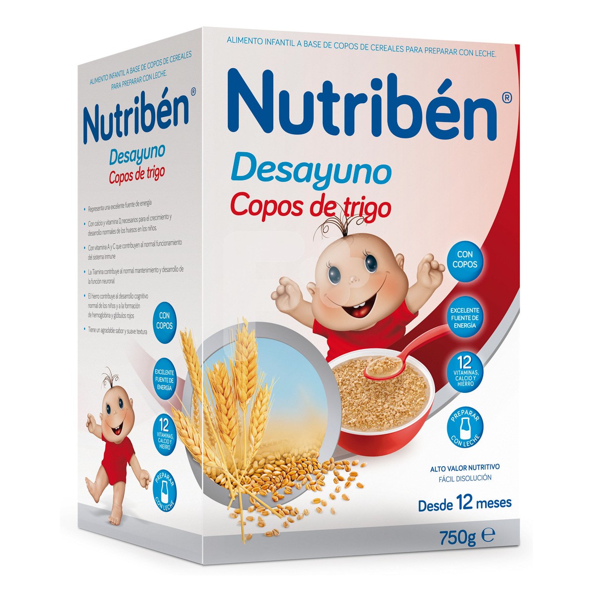 Nutribén Desayuno copos trigo 750gr Nutribén Desayuno copos trigo 750gr