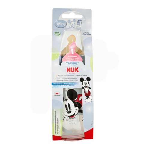 Nuk Pack Biberon mickey + Mouse-Tetina latex boca ancha 300ml
