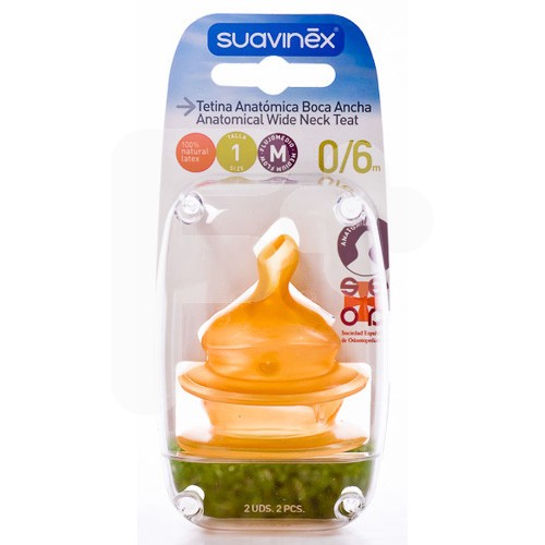 Suavinex tetina anatómica látex T1 M 2uds Suavinex tetina anatómica látex T1 M 2uds