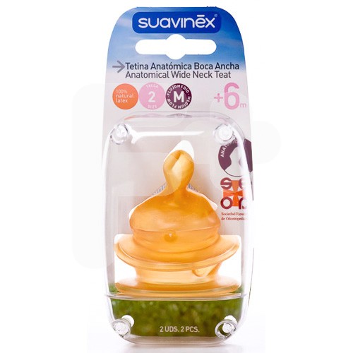 Suavinex tetina anatómica látex T2 M 2uds Suavinex tetina anatómica látex T2 M 2uds