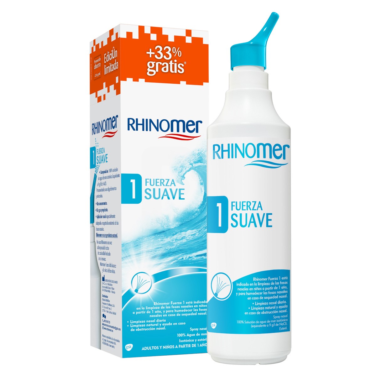 Rhinomer fuerza 1 suave limpieza nasal 180ml