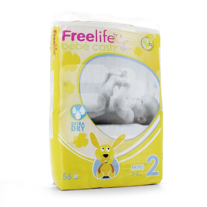 Freelife Pañal bebecash 2 mini 3-6kg 56uds