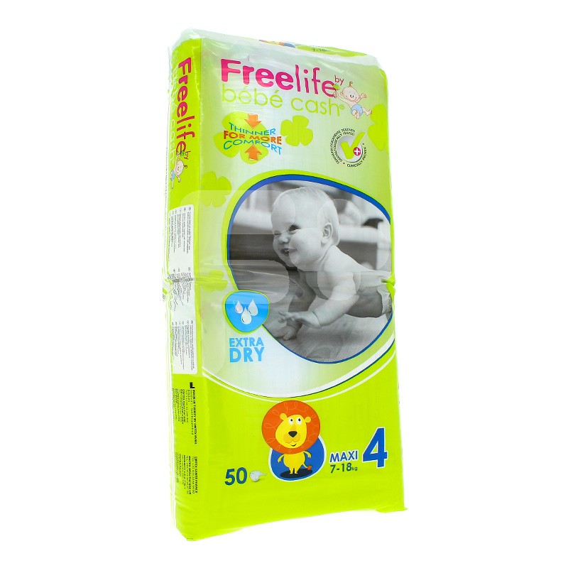 Freelife Pañal bebecash 4 maxi 7-18kg 48uds