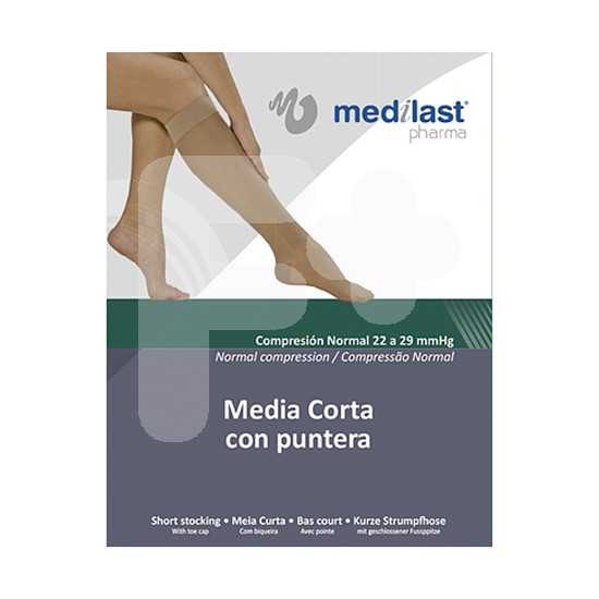 Medilast Media corta cn puntera negro XL