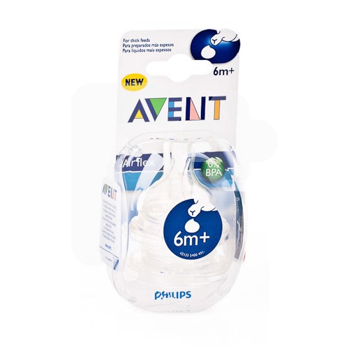 Avent classic tetina liquidos espesos +6m 2und