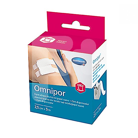 Omnipor esparadrapo papel 5x2,5 con dispensador