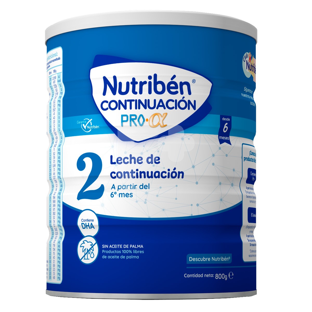 Nutribén Continuación Pro-Alfa 2, Leche infantil desde los 6 meses 800g