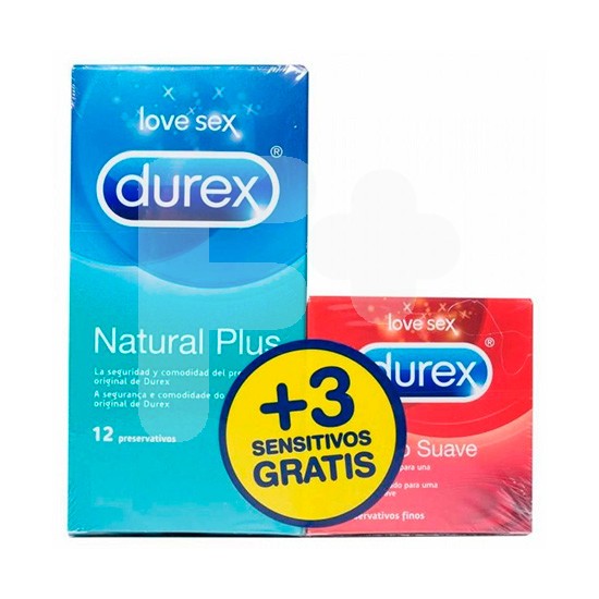 Durex preservativo natural plus 12+3 sensitivo