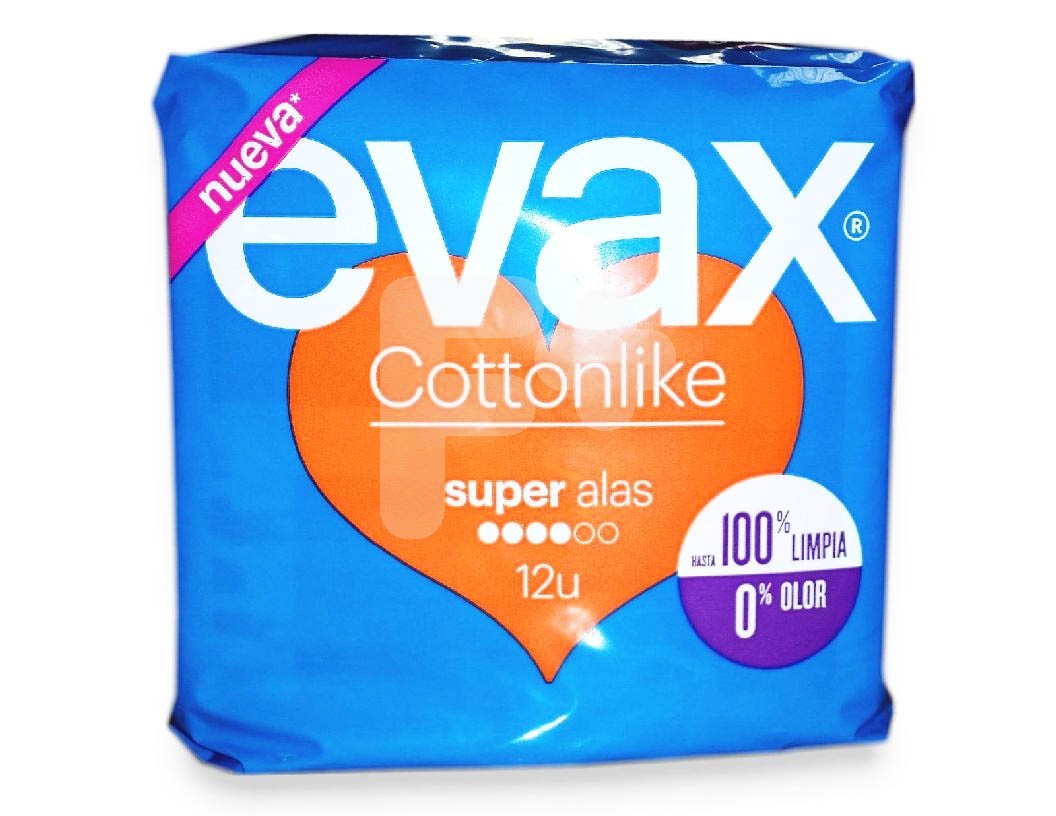 Evax compresas cottonlike super alas 12und