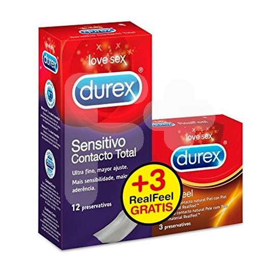 Durex preservativo contacto total 12uds+realfeel 3