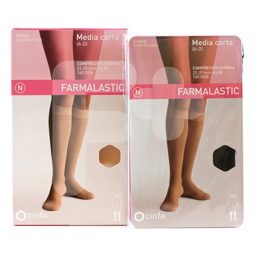 MEDIA FARMALASTIC CORTA C/N NEGRA T/RP