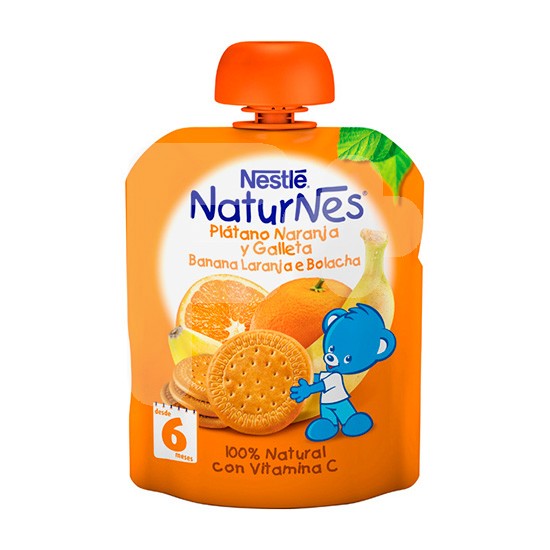 Nestlé Natunes bolsita plátano naranja y galleta 90g