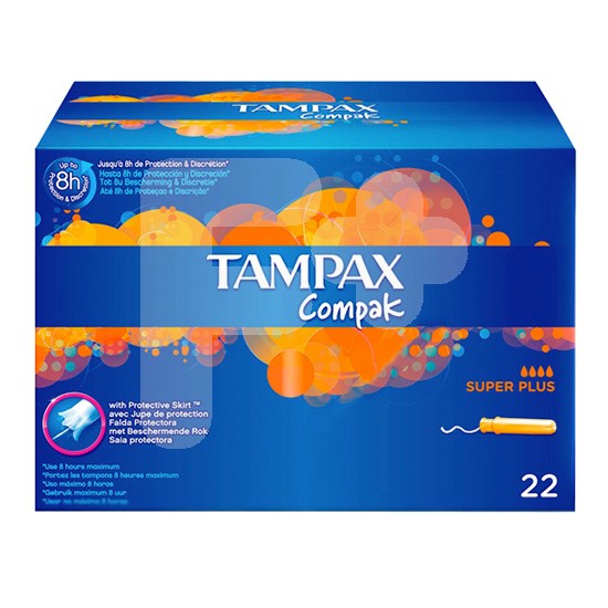 Tampax compak tampones super plus 22und