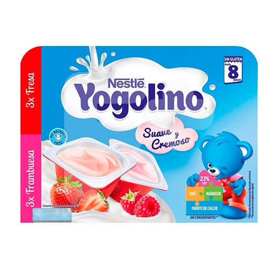 Nestle Yogolino cremoso 3 fresa y 3 frambuesa 6x60g