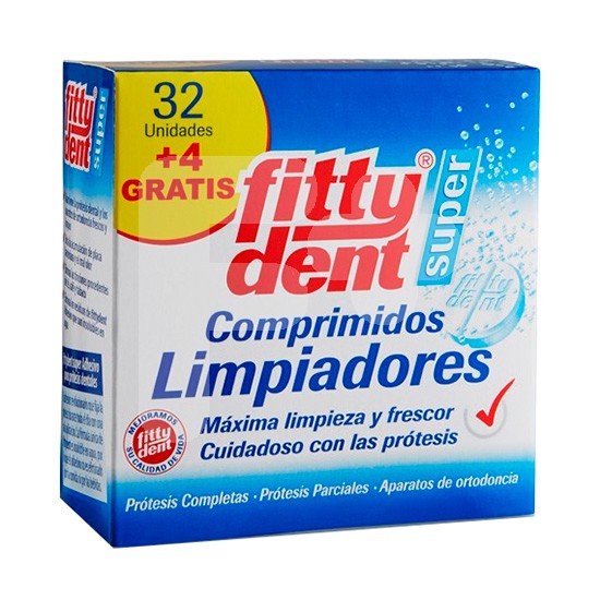 FITTYDENT LIMPIADOR 32 TABLETAS + 4 GRAT