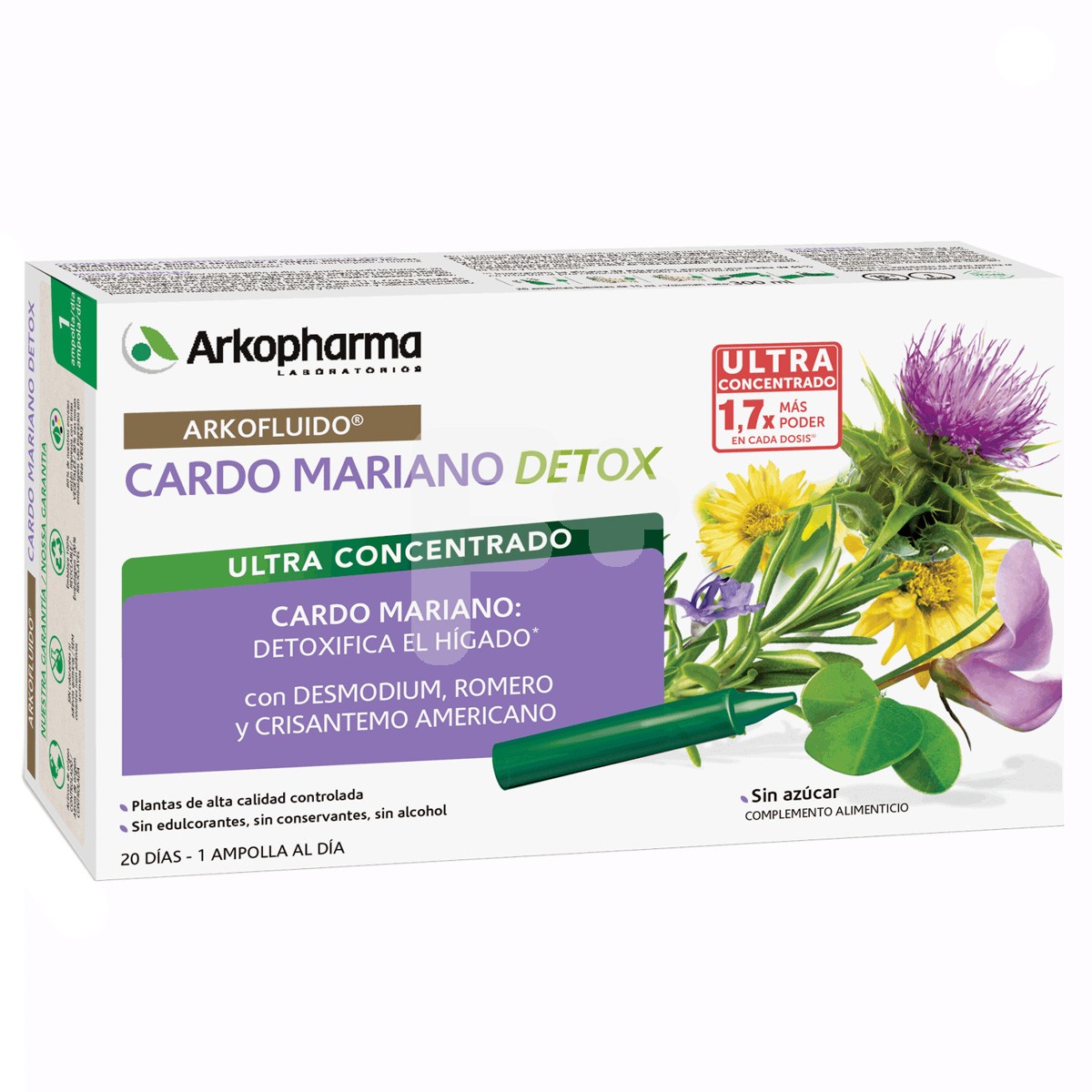 ARKOFLUIDO CARDO MARIANO 20 AMPOLLAS ARKOFLUIDO CARDO MARIANO 20 AMPOLLAS