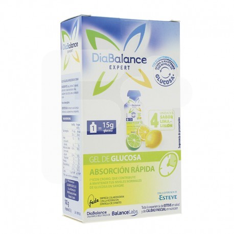 Diabalance Expert glucosa absorción rápida sabor limón 4 sobres